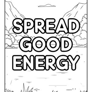 Good Vibes Coloring Book for Teens | Retro Groovy Pages, 92 Designs (Digital Download) image 5