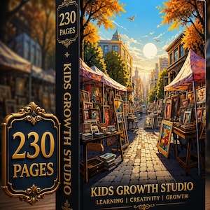 Malbuch „Straßenmarkt“ | 230 Seiten Stadtlandschaften (Digitaler Download) Bild 1