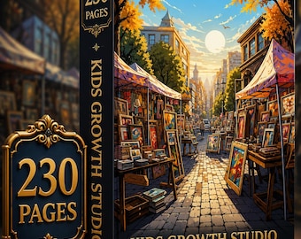 Street Market Coloring Book | 230 Pages Urban Cityscape Art (Digital Download)