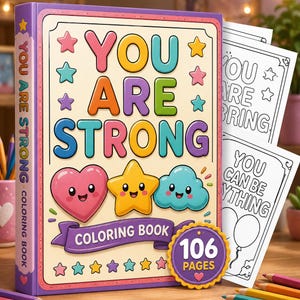 Inspirational Coloring Book for Girls | Positive Quotes, Designs (106 Pages) (Digital PDF) image 1