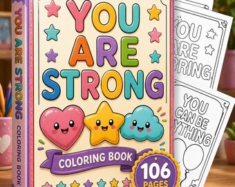 Livro de colorir inspirador para meninas | Frases e desenhos positivos (106 páginas) (PDF digital)