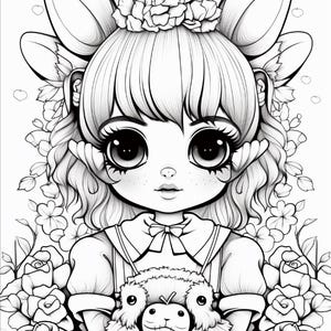 100 vrolijke en makkelijke kleurplaten | Kawaii liefdesboek voor stelletjes (digitale download) afbeelding 13