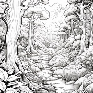 Målarbok i den magiska skogen | 320 sidor med djärva fantasisvampmönster (digital nedladdning) bild 17
