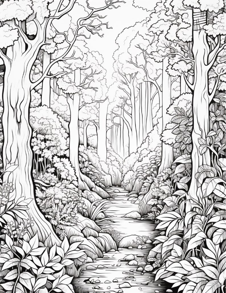 Målarbok i den magiska skogen | 320 sidor med djärva fantasisvampmönster (digital nedladdning) bild 18