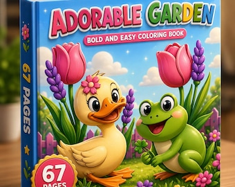 Adorable Garden Coloring Book | Animals, Flowers, Scenes (67 Pages PDF)