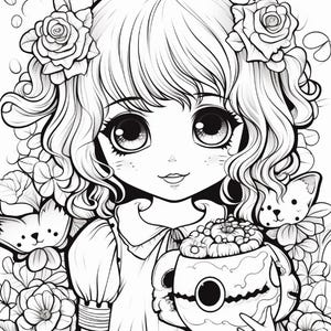 100 vrolijke en makkelijke kleurplaten | Kawaii liefdesboek voor stelletjes (digitale download) afbeelding 15