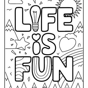 Good Vibes Coloring Book for Teens | Retro Groovy Pages, 92 Designs (Digital Download) image 6