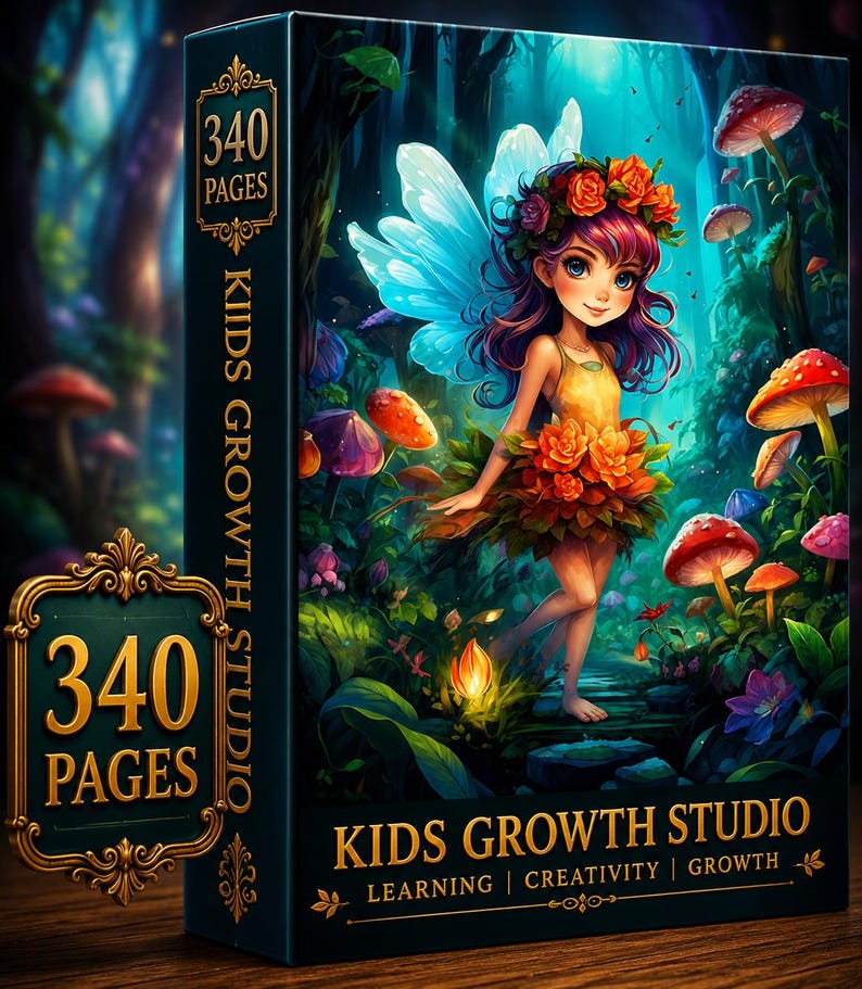 340-Page Fairy Coloring Book | Enchanted Forest, Fantasy Art (Digital PDF Download) image 1