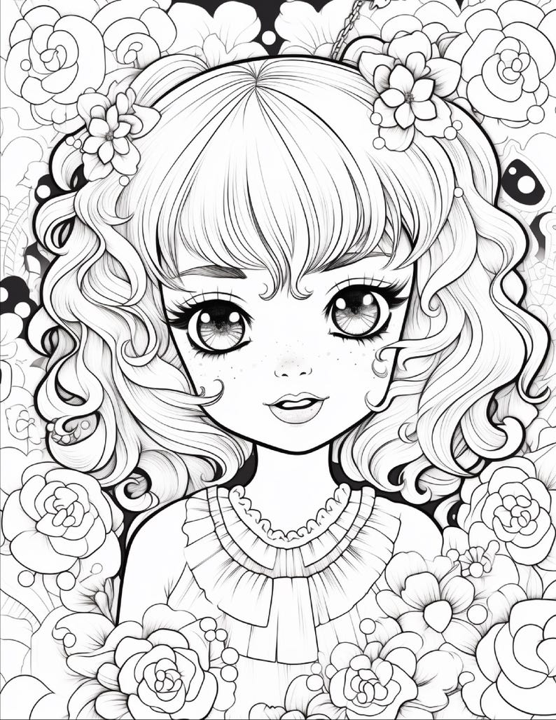 100 vrolijke en makkelijke kleurplaten | Kawaii liefdesboek voor stelletjes (digitale download) afbeelding 19