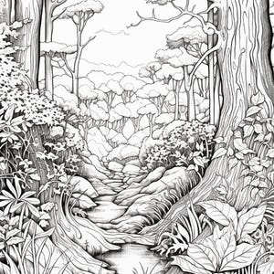 Målarbok i den magiska skogen | 320 sidor med djärva fantasisvampmönster (digital nedladdning) bild 15