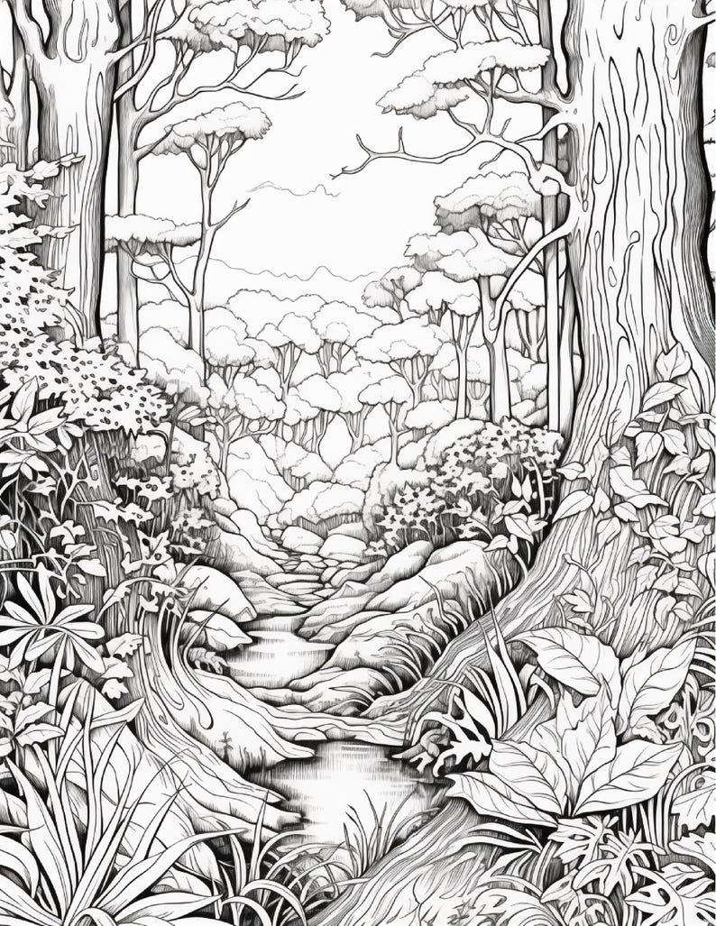 Målarbok i den magiska skogen | 320 sidor med djärva fantasisvampmönster (digital nedladdning) bild 15