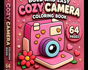 Cozy Camera Coloring Book | Bold Easy Kawaii Designs (Digital Download)