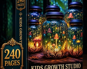 Målarbok med förtrollade svampar | Fantasiskog, Cottagecore Art (PDF-nedladdning)