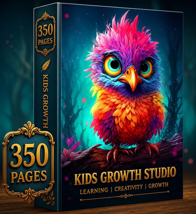 350 Page Whimsical Bird Coloring Book | Kawaii Animals, Woodland Creatures (Digital Download) image 1