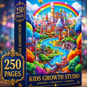Fantasy City Coloring Book | Whimsical Rainbow Pages, Magical World (PDF Download) image 1