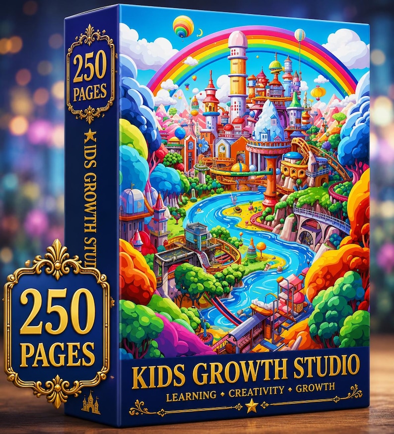 Fantasy City Coloring Book | Whimsical Rainbow Pages, Magical World (PDF Download) image 1