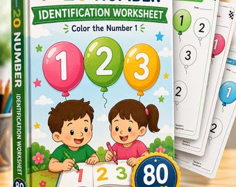 Number Identification Worksheet | Preschool Math Activity, Coloring Pages (PDF Download)