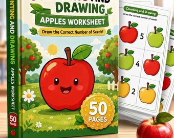 Apple Counting and Drawing Worksheet | Preschool Math Activity (PDF Download)