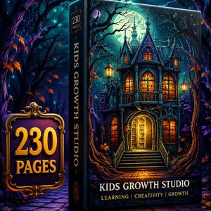 Haunted House Coloring Book | Gothic Halloween Fantasy Art (PDF Download) image 1
