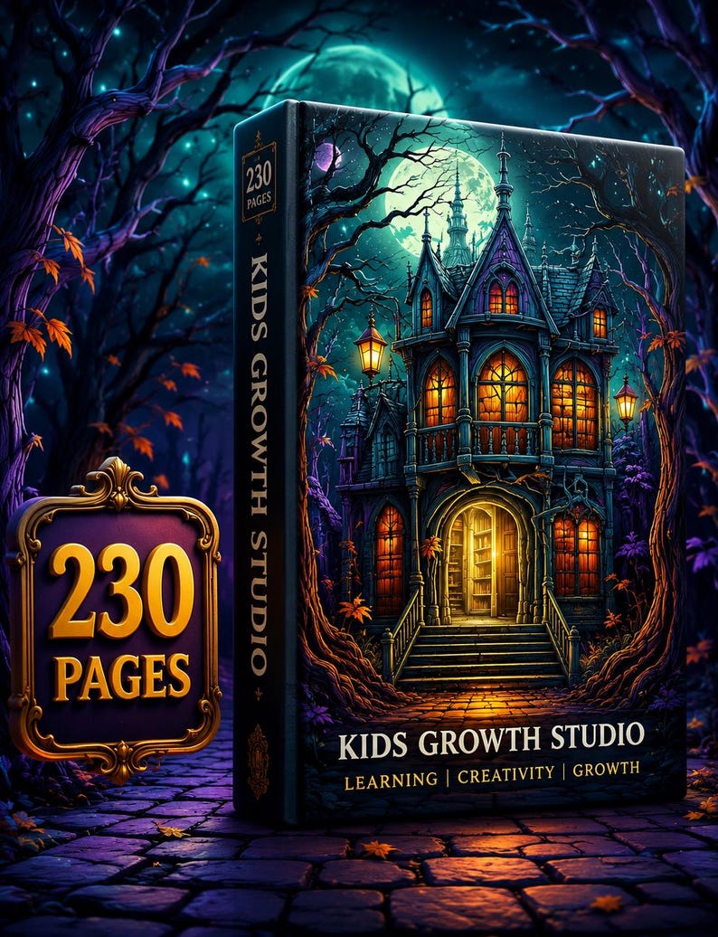 Haunted House Coloring Book | Gothic Halloween Fantasy Art (PDF Download) image 1