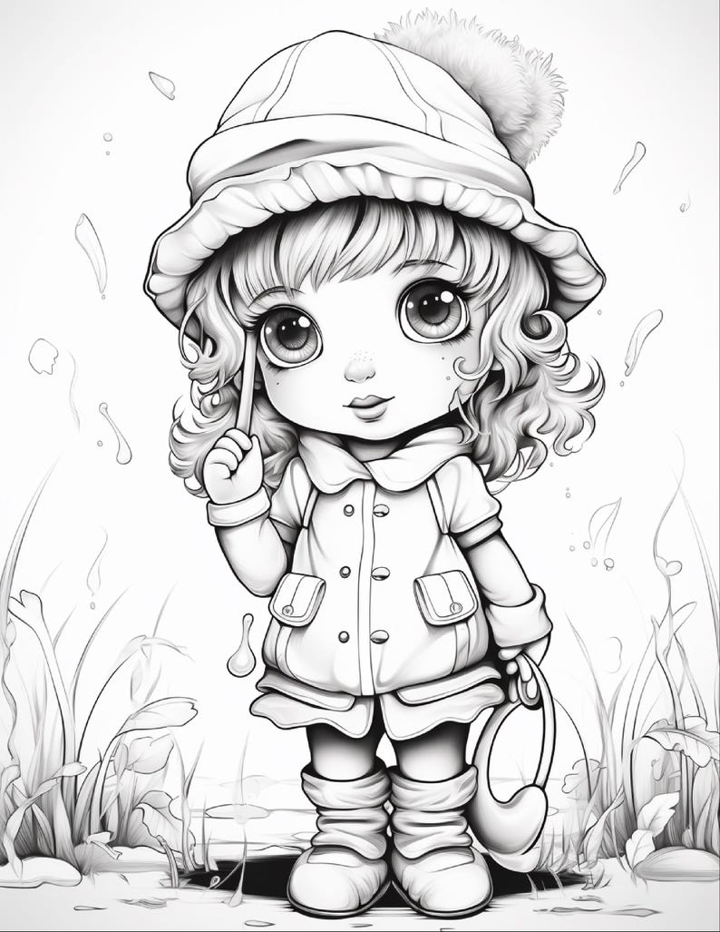 103ページの雨の日ぬり絵ブック｜幼児・未就学児向けアクティビティ（PDFダウンロード） 画像 17