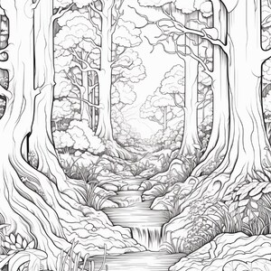 Målarbok i den magiska skogen | 320 sidor med djärva fantasisvampmönster (digital nedladdning) bild 2