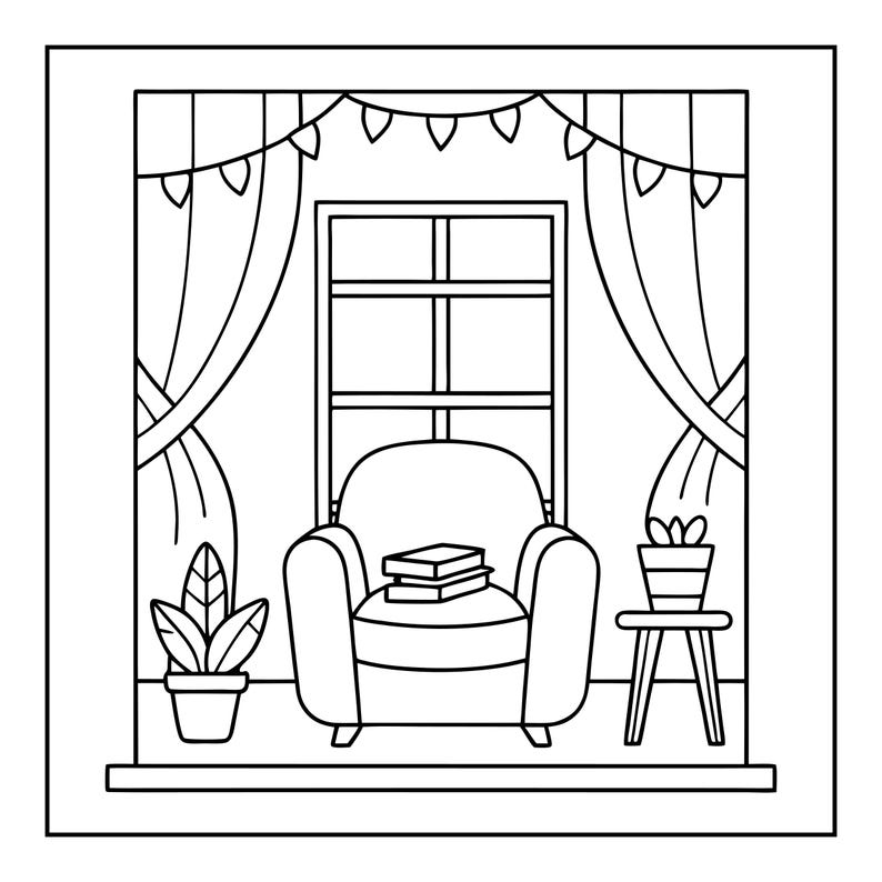 Cozy Kitchen Coloring Book | 108 Bold Easy Pages (Digital PDF) Bild 7