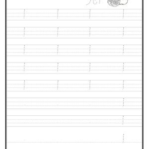 A printable Urdu tracing worksheet featuring dotted lines for practicing the letter Alif, accompanied by an outline drawing of a pomegranate in the top right corner.