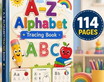 Alphabet Tracing Printable Workbook, A–Z Letter Practice for Preschool