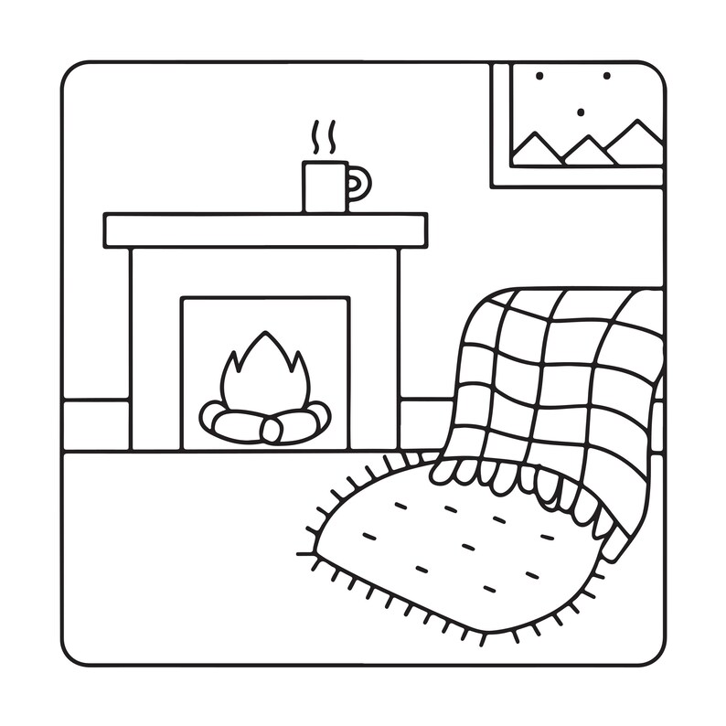 Kolorowanka „Cozy Nooks Bold Easy” | 90 stron, plik PDF do druku (pobranie cyfrowe) zdjęcie 9