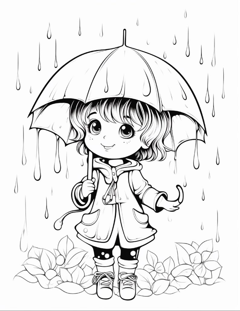 103ページの雨の日ぬり絵ブック｜幼児・未就学児向けアクティビティ（PDFダウンロード） 画像 16