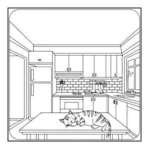 居心地の良い空間ぬりえブック｜54種類のインテリアデザイン（デジタルPDF） 画像 14