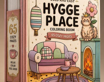 Livre de coloriage Hygge Place | 65 pages aux couleurs vives et chaleureuses (Téléchargement numérique)