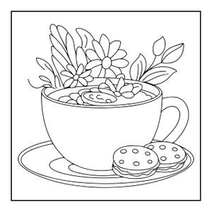 Fet, lättsam målarbok | 50 kawaii-sidor (digital nedladdning) bild 3