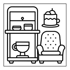 Cozy Kitchen Coloring Book | 108 Bold Easy Pages (Digital PDF) Bild 3
