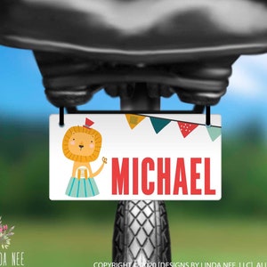 Kids License Plate Personalized Bike License Plate Boys Bike Accessories Custom License Plate Vanity Name Plate Mini License Plate BLP56