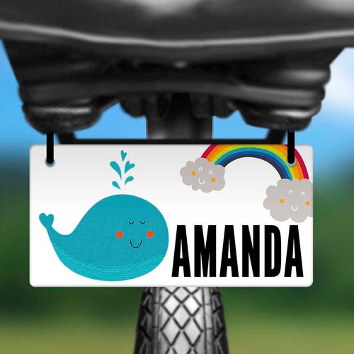 Kids Bike License Plate Girls Ladybug Personalized Bike Tag Etsy