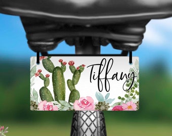 Cactus Bike License Plate Custom License Plate Personalized Bike Tag Biking Novelty Plate Bicycle Tag Car Vanity Plates Girls Women BLP65