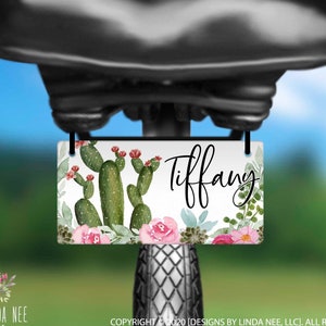 Cactus Bike License Plate Custom License Plate Personalized Bike Tag Biking Novelty Plate Bicycle Tag Car Vanity Plates Girls Women BLP65