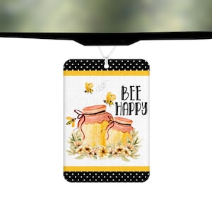 Car Air Freshener, Bee Happy with Bees and Honey for Women X-SUM006