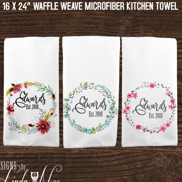 Personalized Kitchen Towels, Housewarming Gift, Dish Towels, Hand Towel, Personalized Towel, Dish Cloth, Monogrammed Towels, Cooking KTP1