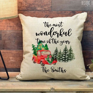 Personalized Christmas Pillow Cover Family Christmas Decor Custom Family Name Christmas Pillow Family Throw Pillow Housewarming Gift PCH66