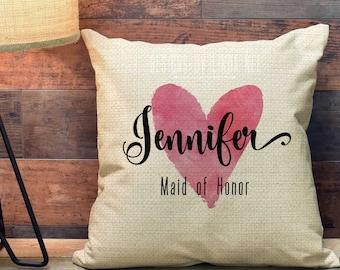 Maid of Honor Wedding Gift from Bride Personalized Pillow for Wedding Party Gift for Wedding Party Bridal Shower Gifts Bridesmaid Gift PCP44