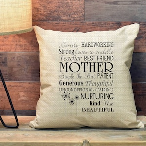 Mom Pillow Gift for Mom Custom Mother Pillow Cover Accent Pillow Mother&#39;s Day Gift Personalized Mom Pillow Toss Pillow #momlife Decor PCP67