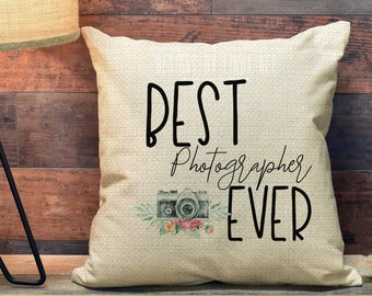 Gift For Wedding Photographer Photography Gift BEST PHOTOGRAPHER EVER Throw Pillow Photographers Decor Funny Photographer PCP106