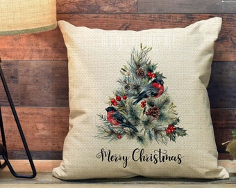 Holiday Pillows Merry Christmas Pillow Holiday Pillow Cover Vintage Christmas