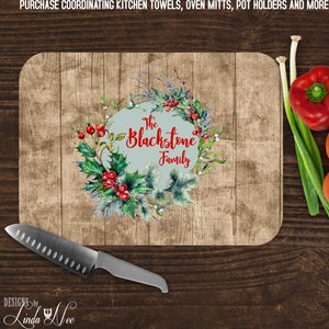 Christmas Cutting Board, Glass Cutting Board, Kitchen Decor, Housewarming Gift, Custom Cutting Board Custom Chopping Board Personalized CBP7