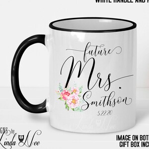 Bruiloft mok, gepersonaliseerde toekomstige Mrs. mok, Engagement mok, toekomst mevrouw Cup, bruid Gift, koffiemok, bruids douchegift, betrokken MPH452