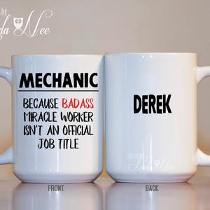 Personalized MECHANIC Mug, Gift for Mechanic, Auto Mechanic, Boat Mechanic, Diesel Mechanic, Plane Mechanic, Auto Technician, Custom MPH297