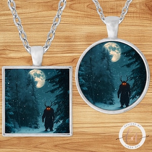 Krampus Necklace, Spooky Christmas Jewelry, Gothmas Gifts, Krampusnacht Pendant, Gothic Gifts for Her, Yule Art, Holiday Keychain 6-XMS035